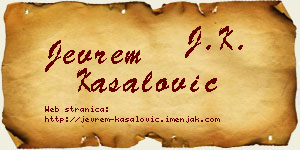 Jevrem Kasalović vizit kartica